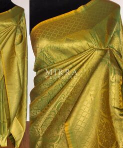 Lime Green Banarasi Silk Saree with gold zari weaves