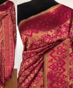 Pink Jute Silk Saree with Kotki Weaves