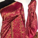 Pink Jute Silk Saree with Kotki Weaves