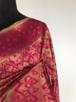 Pink Jute Silk Saree with Kotki Weaves