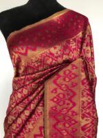 Pink Jute Silk Saree with Kotki Weaves