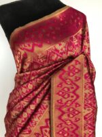 Pink Jute Silk Saree with Kotki Weaves