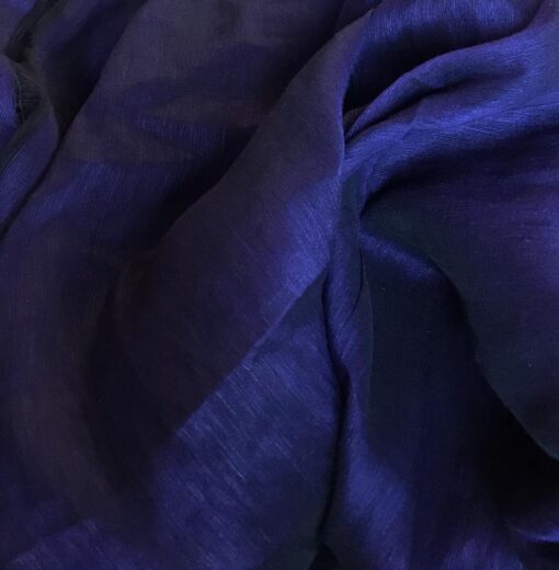 Purple Handwoven Linen Saree with Jamdani Weaves