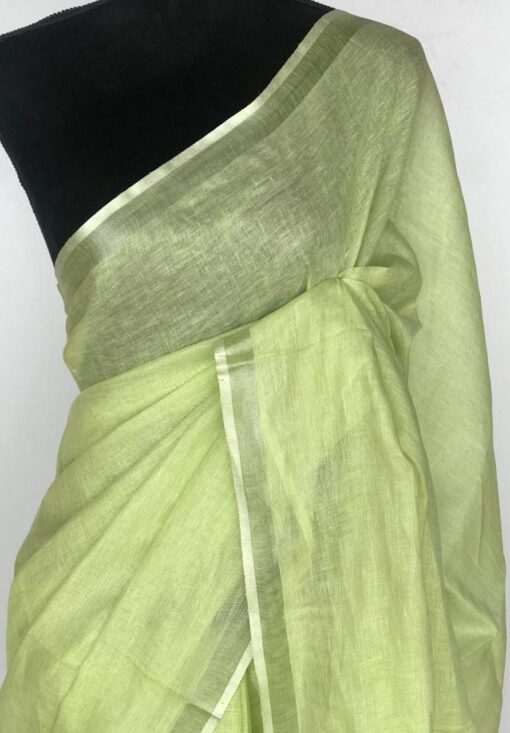 Pastel Green Linen Saree