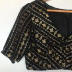 Black Georgette Blouse with Sequins Embroidered all over