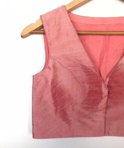 Baby pink Semi Raw Silk Blouse