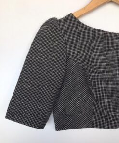 Black Chequered Cotton Blouse