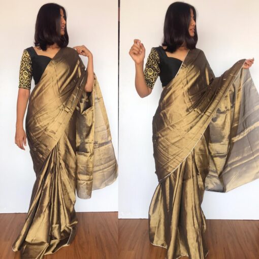 Metallic Gold Tissue Silk Saree