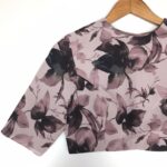 Mauve Georgette Blouse With Floral Prints