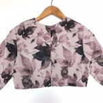 Mauve Georgette Blouse With Floral Prints