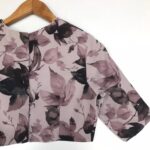 Mauve Georgette Blouse With Floral Prints