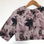 Mauve Georgette Blouse With Floral Prints