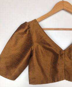 Dark Mustard Raw Silk Blouse