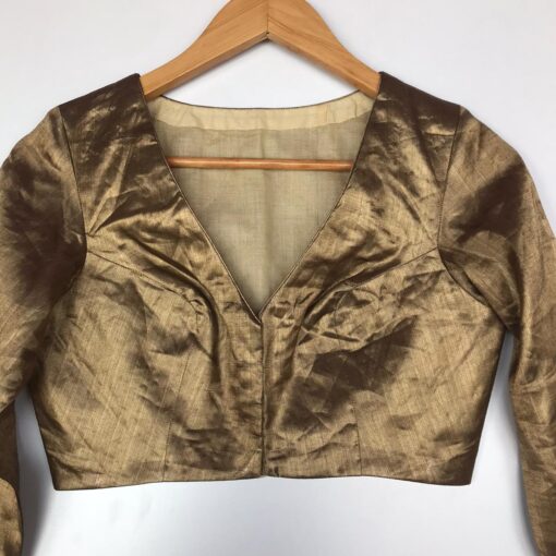 Metallic Gold Heavy Tissue Silk Blouse