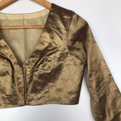 Metallic Gold Heavy Tissue Silk Blouse