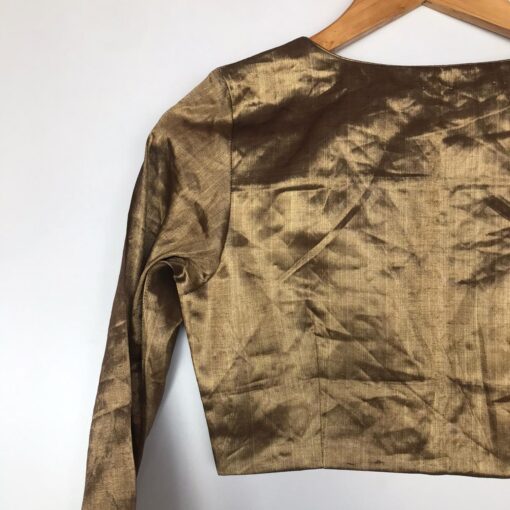 Metallic Gold Heavy Tissue Silk Blouse