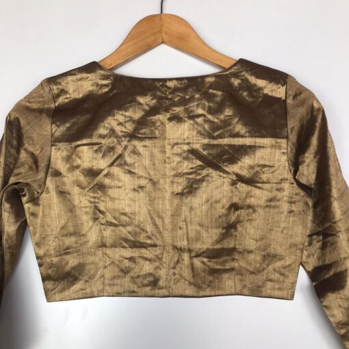 Metallic Gold Heavy Tissue Silk Blouse