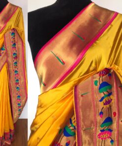 Navyblue Banarasi Silk Saree with Paithani Weaves