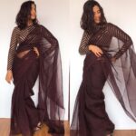 Coffee Brown Chiffon Saree