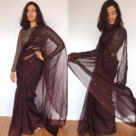 Coffee Brown Chiffon Saree