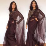 Coffee Brown Chiffon Saree