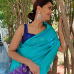 Cyan Blue Kanchivaram Silk Saree with Silver Zari Motifs