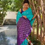 Cyan Blue Kanjiivaram Saree with Silver Zari Motifs