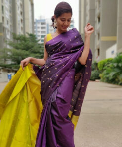 Eggplant Purple Kanjivaram Silk Saree