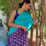 Cyan Blue Kanchivaram Silk Saree with Silver Zari Motifs