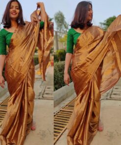 Molten Gold Tissue Silk Saree