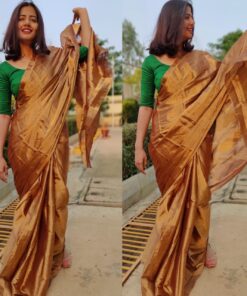 Molten Gold Tissue Silk Saree