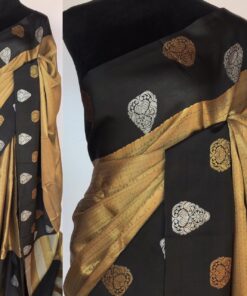 Gold Kora Silk Saree with Gold Zari Weaves