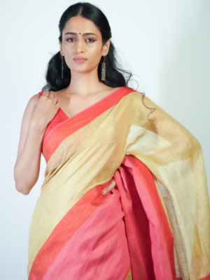 Beige Linen Saree trending in 2025