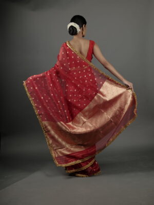 Red Tissue Silk saree trending in 2025