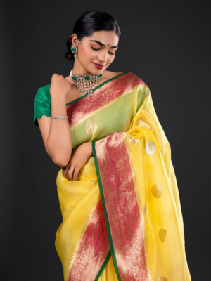 Yellow Organza Saree Trending in 2025