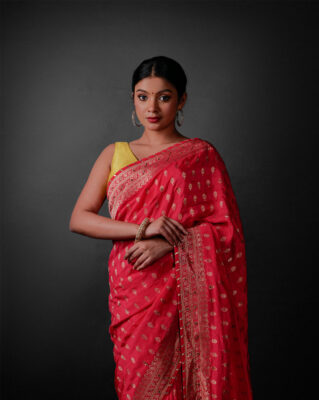 Rani Pink Georgette Saree trending in 2025