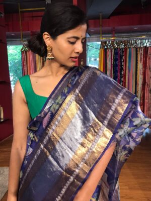 Royal Blue Organza Saree trending in 2025