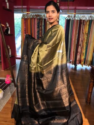 Sage Green Kanchivaram Silk Saree trending in 2025