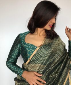 Amber Green Banarasi Silk Blouse