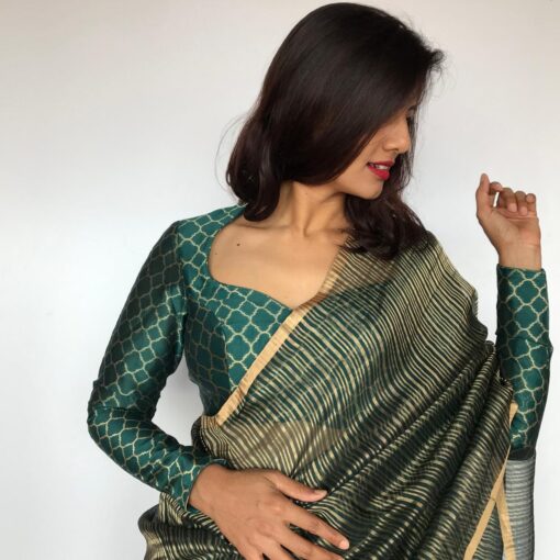 Amber Green Banarasi Silk Blouse