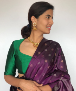 Bottle Green Mangalagiri Silk Blouse