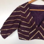 Dark Purple Raw Silk Blouse