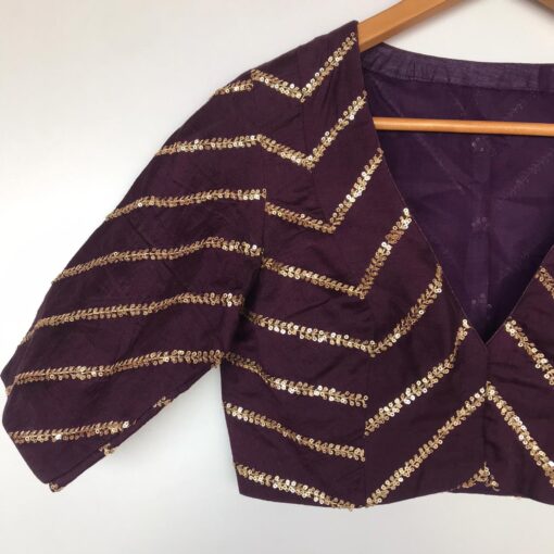 Dark Purple Raw Silk Blouse