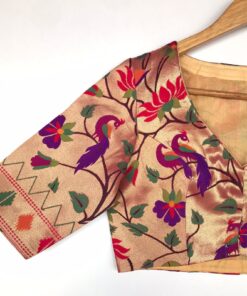 Gold Banarasi Silk Paithani Blouse