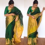 New Bottle Green Mangalagiri Silk Saree