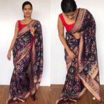 Navyblue Banarasi Silk Saree in Georgette with Beautiful Gharchola Weaves