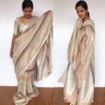 Beige Multicolor Linen Saree