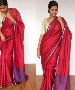 Maroon Linen Saree