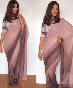 Mauve Ombre Dual Shaded Georgette Saree