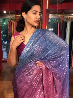 shimmer tissue silk saree for Diwali 2024-2025